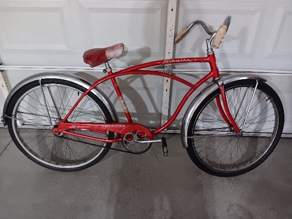 スティービーヴィンテージ Original 1964 Schwinn American Bicycle 2-Speed Flamboyant Red Mens