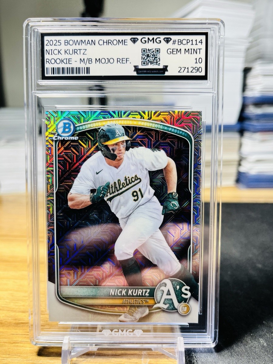 2025 Bowman Chrome Nick Kurtz Mega Mojo Ref. GMG Graded 10 Gem