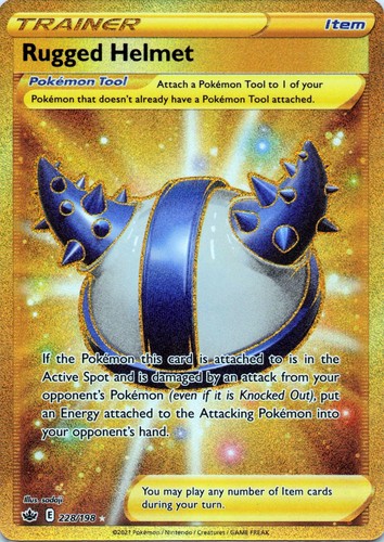 Rugged Helmet (Secret) Holo Secret Rare SWSH06: Chilling Reign 228/198 NM