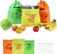 Fresh Reusable Storage Bag for Tomatoes, Bananas, and Lettuce (Produce Bags)-...