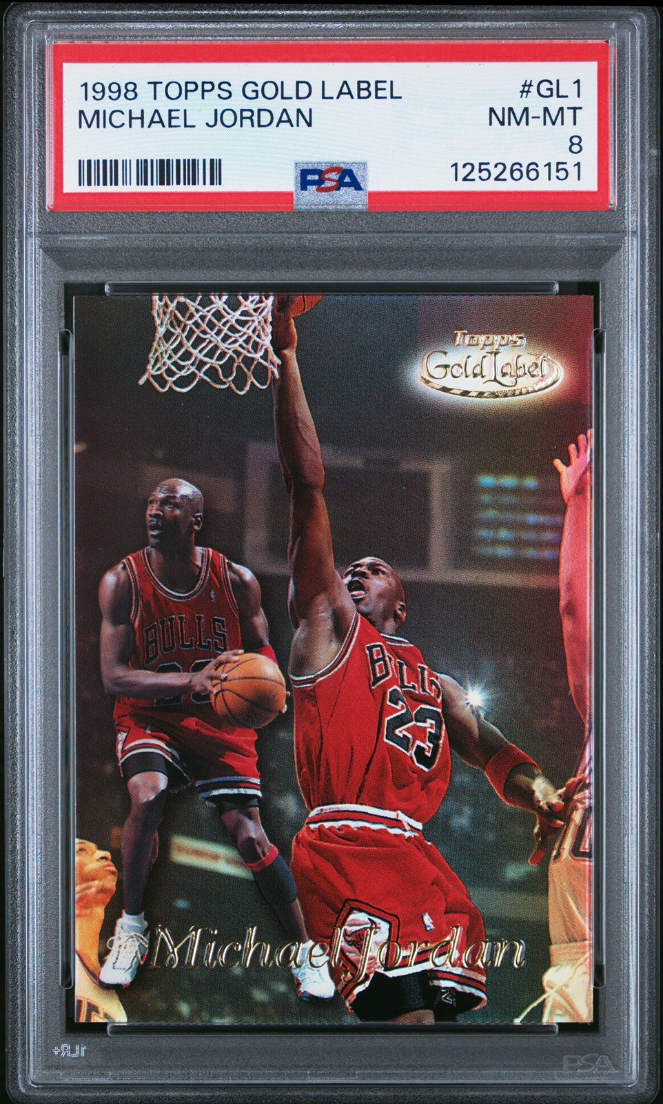 1998 TOPPS GOLD LABEL #GL1 MICHAEL JORDAN PSA 8