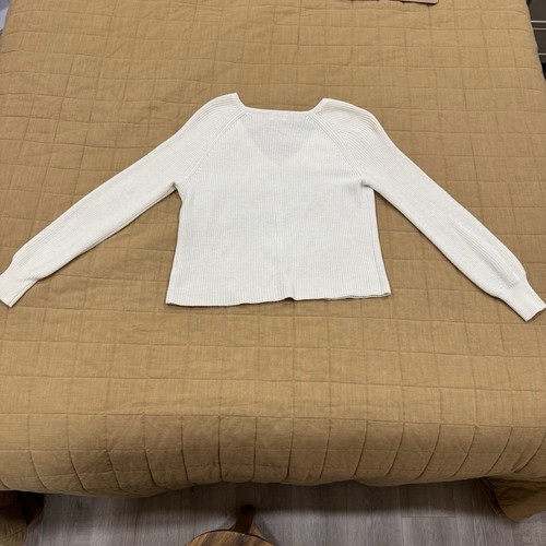 Aritzia Wilfred Wool Cotton White Cardigan #79024 Size 2XS Runs Big Oversized - Picture 4 of 8