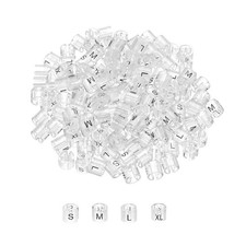 Clothes Hanger Marker S/M/L/XL Transparent Size Tag Fit 3mm Rod, 200Pcs