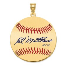 Gold-plating over Sterling Silver Eddie Mathews Hall of Fame Signature Large Epo