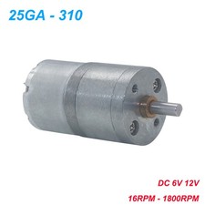Micro Geared Motor DC 6V 12V Reduction 16-1800RPM Metal Gear Reversible 25GA310