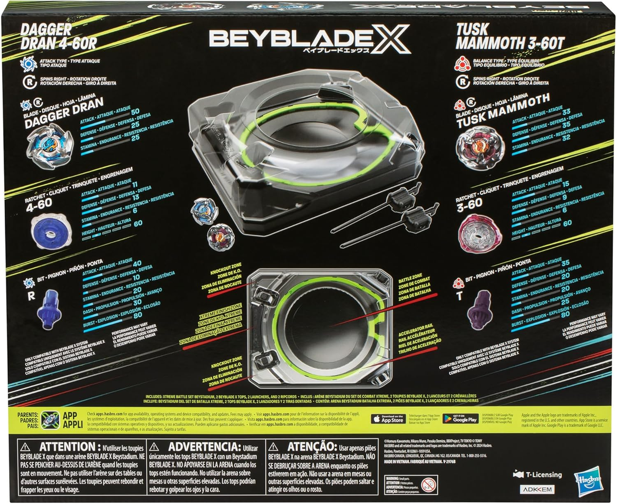 Beyblade X Xtreme Battle Set with Beystadium Arena Featuring X