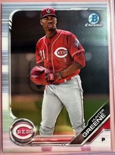 2019 Bowman #BCP-51 Hunter Greene Chrome Prospects Card Cincinnati Reds