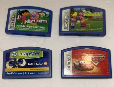 Lot Of 4 LEAPFROG LEAPSTER Games- BACKYARDIGANS-WALL E-CARS-DORA PIÑATA PARTY