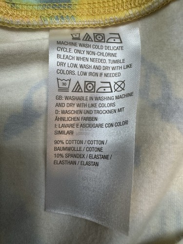 Denim Co Active Large Printed Duo Stretch Capri Legging Yellow Multi Preowned - Picture 4 of 10