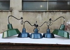 Emaille Ausleger Industrielampe Loft Lampe Fabrik Industrie Hoflampe Grün Blau