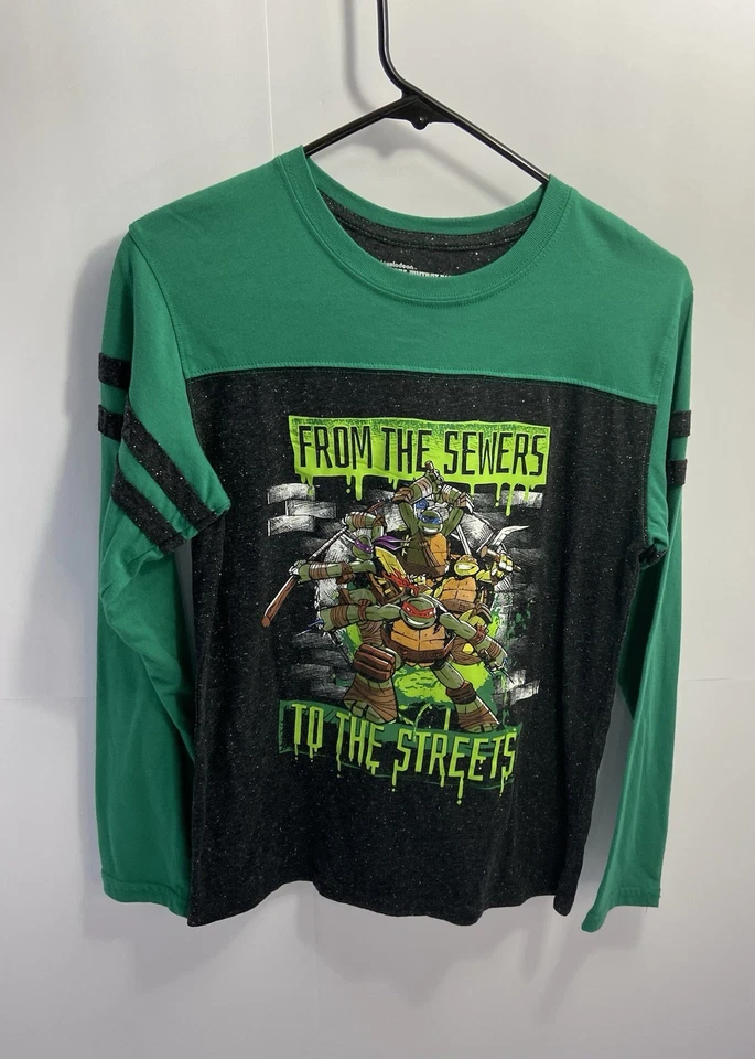 Nickelodeon Boys TMNT Long Sleeve Graphic Tee Size XL 14-16 Pre Owned - Image 2 of 4