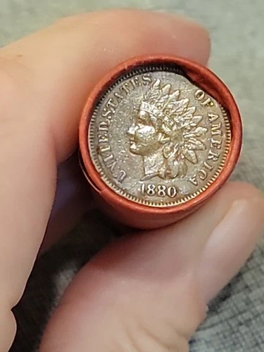 Relist Au Detail 1880&1892 Indian Head Penny Ends Of Lincoln Wheat Cent Roll