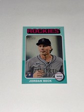 Colorado Rockies Jordan Beck 2024 Topps Heritage Basebll Aqua Border Parallel RC