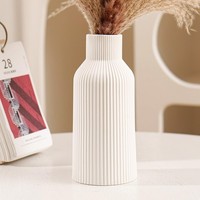 Vase Keramik Weiß Matt Rund 20Cm Modern Boho Deko Aesthetic FüR Wohnzimmer