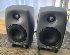 GENELEC 8320A GLM 2 Way Active Studio Monitor Speakers Pair Gray.