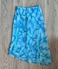 Vintage Blue Floral Midi Skirt Size 8P Cottagecore FairyCore Soft Girl