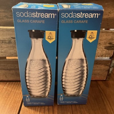 SodaStream Glass Carafe Bottle Dishwasher Safe 2 Count Aqua Fizz Crystal Penguin