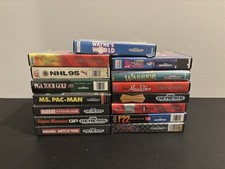 Large Lot of 15 SEGA Genesis Video Game Cartridges In Cases Wayne’s World & More