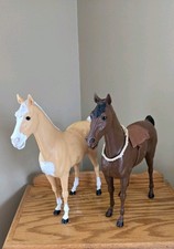 Vintage 1960s Louis Marx Johnny West Plastic Thunderbolt Horse-Lot Of 2