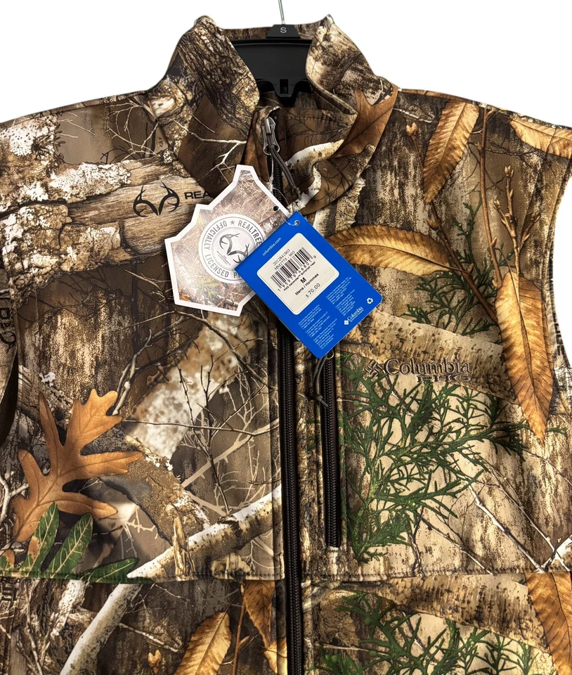 Columbia Vest Mens Medium Real Tree Camouflage Omni Shield PHG Hunting - Image 2 of 4