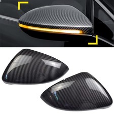 1 Pair Black Rearview Mirror Cover Left Right Side Mirror Covers Caps For Vw ...
