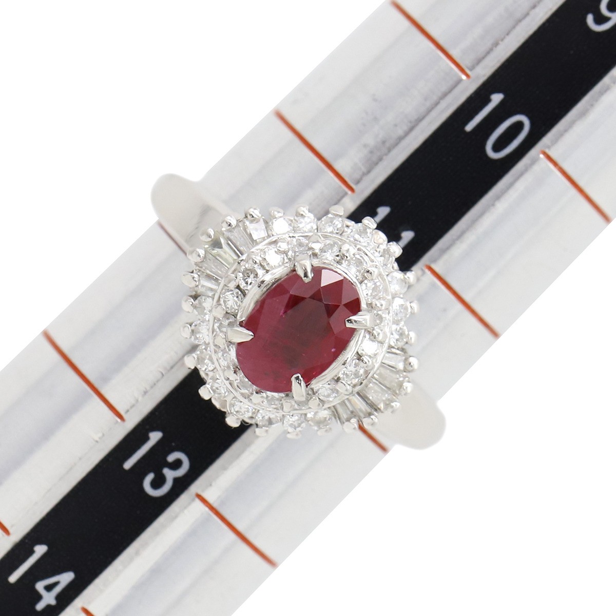 Ring ring Ruby da Earring Pt900 Ruby diamond Plat… - image 6