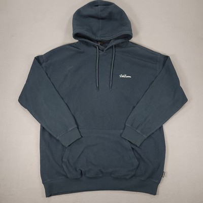 Volcom Hoodie Mens XL Blue Sherpa Pullover Sweatshirt Embroidered 