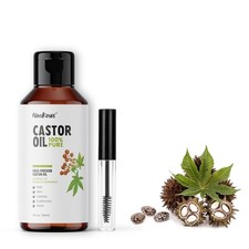 Castor Oil 100% Pure Cold Pressed in Bottle Hair Skin 4 fl oz