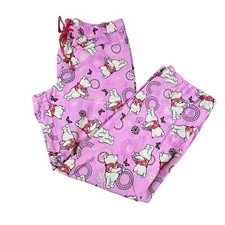 Disney Womans Lounge PJ Pants Size L Winnie The Pooh Pink Butterflies Cotton