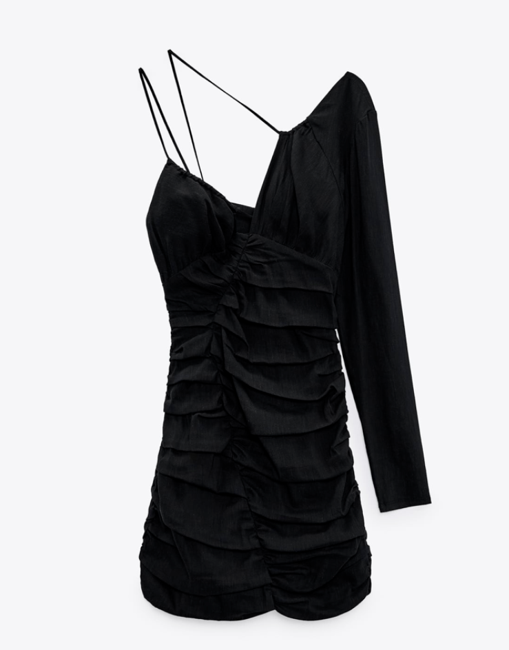 zara linen blend ruched dress Zara | Dresses | Linen Blend Ruched Dress Zara Green M Nwt