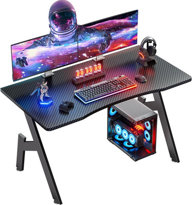 55'' Gaming Desk Carbon Fiber PC Gamer Table 200LB Steel Frame Home Workstation