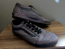 Vans Rainbow Glitter Skate Shoes Black Lace Up Low Top sz 6-NWOB