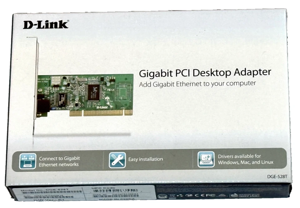 D-Link DGE-528T Gigabit PCI Desktop Adapter Card, Inc low profile bracket NEW - Image 3 of 4