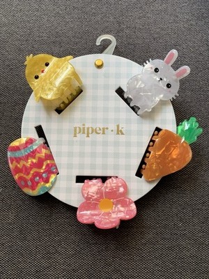 Piper K Easter Hair Clips  chick, bunny, carrot..ETC.. HARD TO FIND! BRAND NEW!!