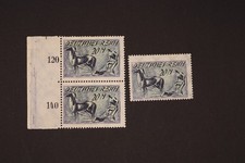 Germany Scott 196 196b Inverted Background Plowing Stamp Pair Single MNG