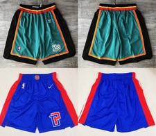 Adult Detroit Pistons Short Pants Stitched With Pocket S-3XL