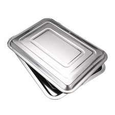 Stainless Steel Trays,2 Pack Stainless Steel 13.5" X 10" Dental Medical Body ...