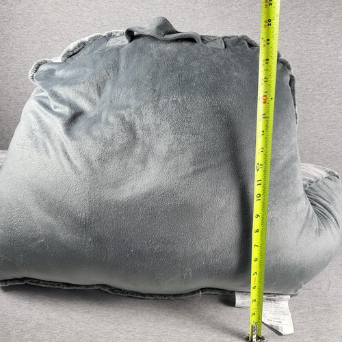 Huge UGG Backrest Large Bed Arms Plush Pillow Soft Faux Fur Gray Reading Support - Picture 6 of 6