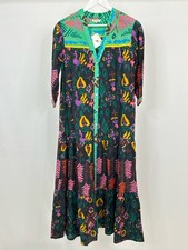 BE BOHO NWT Cotton Shirt Dress Maxi Size XS Black Multicolor Women Dress