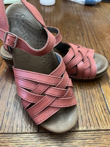 Sanita Lyra Red Metallic Clogs Sandals 39 Size 8 - Picture 11 of 12