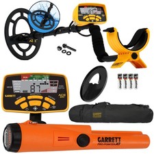 Garrett ACE 300 Metal Detector with Waterproof Coil Pro-Pointer AT and Carry Bag