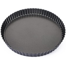 Beasea Tart Pan 10 Inch with Removable Bottom, Non Stick 10 Inch, Black