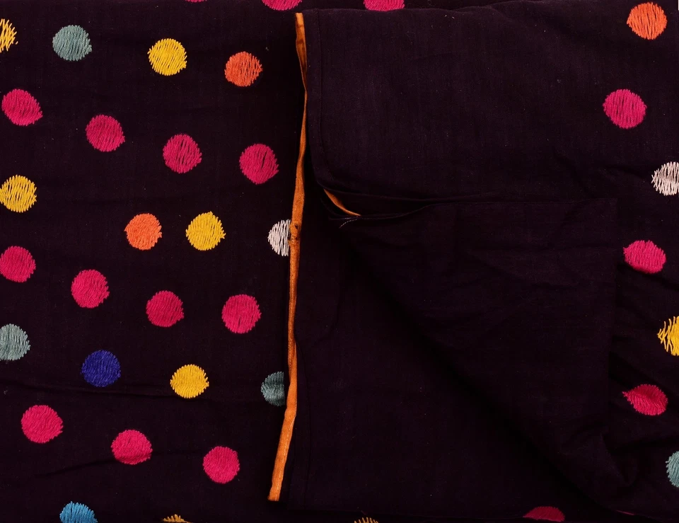 6.2m Indio Algodón a Mano Bordado Lunares Tela Confección Manualidades Costura - Imagen 2 de 4