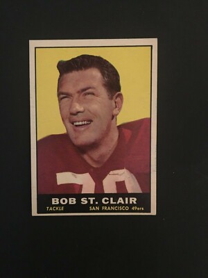 1961 TOPPS FOOTBALL HIGH GRADED SET BREAK #63 BOB ST CLAIR NM+