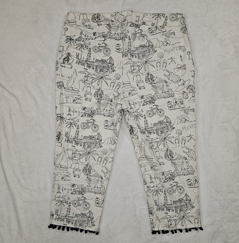 Chicos so slimming brigitte Crop Sanibel pompom Womens 16p pants - Picture 7 of 10