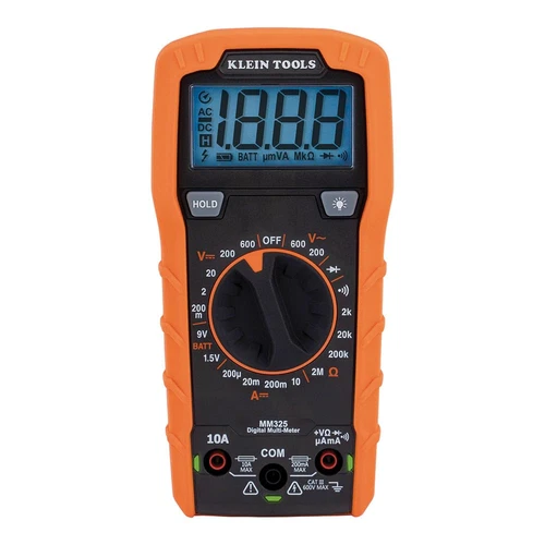 Klein Tools MM325 Multimeter, Digital Manual-Ranging 600V AC/DC Voltage Tester, 