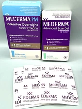 Mederma PM Overnight Scar Cream - 1oz, Merderma Daily 1x Gel 0.7, 3 Scar Sheets