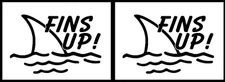 Fins Up! Shark Waves - TWO Pack Black Vinyl Decal Car Truck Laptop Tablet Boat