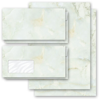 Motiv-Briefpapier-Sets MARMOR HELLGRÜN