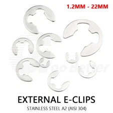 1.2-22mm External E-Clips Retaining Washers Circlips Stainless Steel A2 DIN 6799